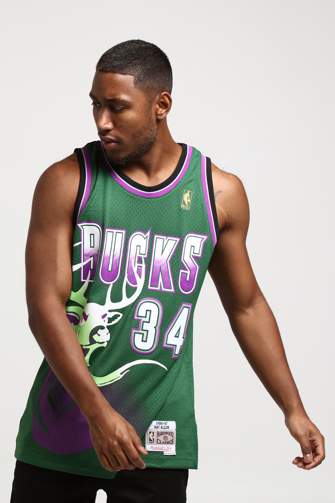green and purple milwaukee bucks jersey