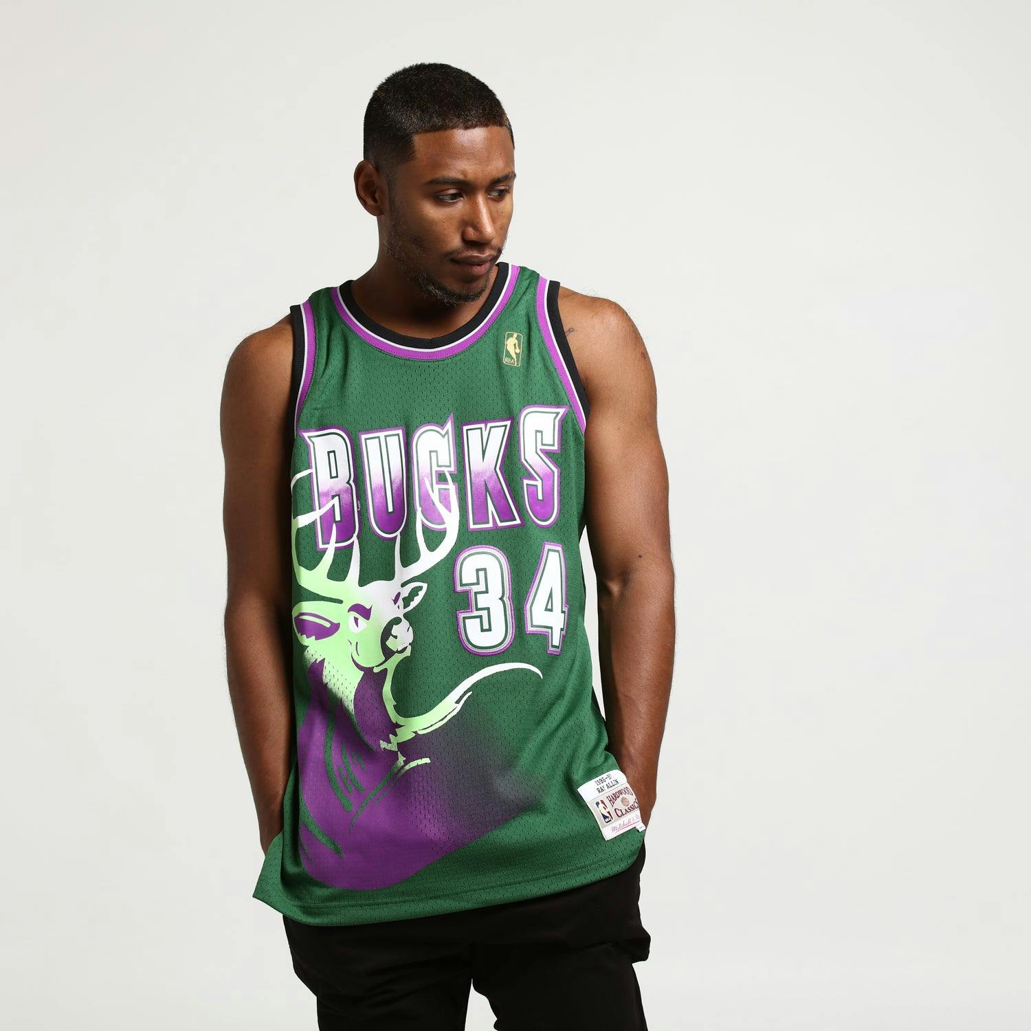 Mitchell & Ness Milwaukee Bucks Ray Allen #34 Swingman ...