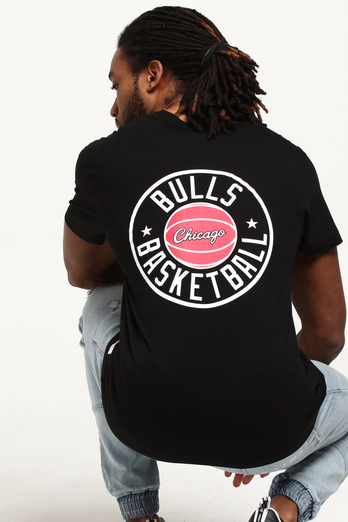 mitchell & ness chicago bulls full circle logo ss tee black