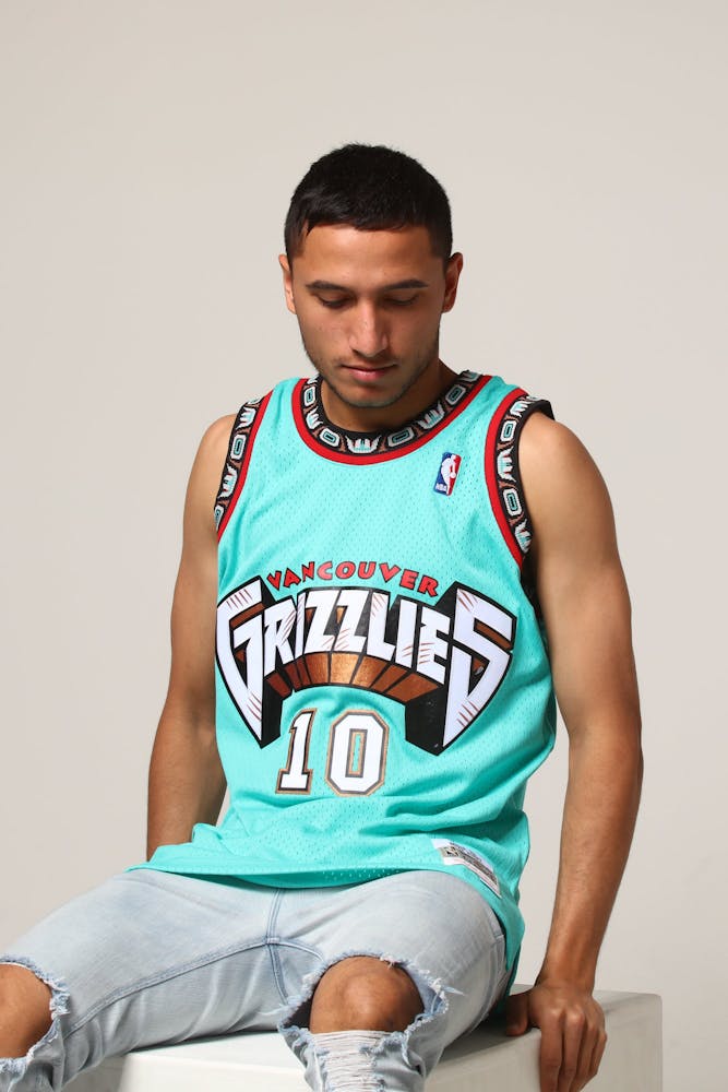 Mitchell Ness Vancouver Grizzlies Mike Bibby 10 Nba Jersey Aqua