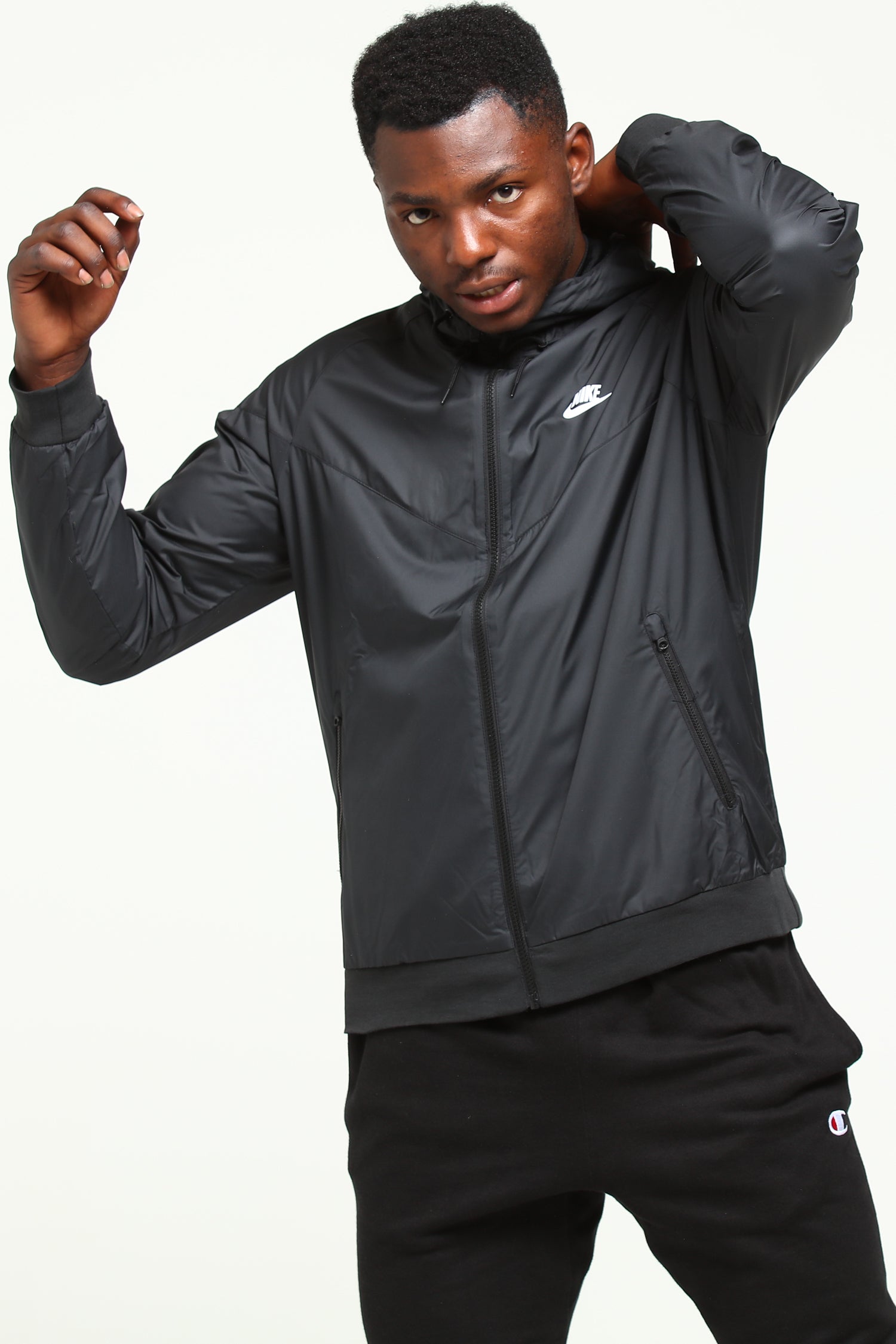 nike windrunner jacket black and white