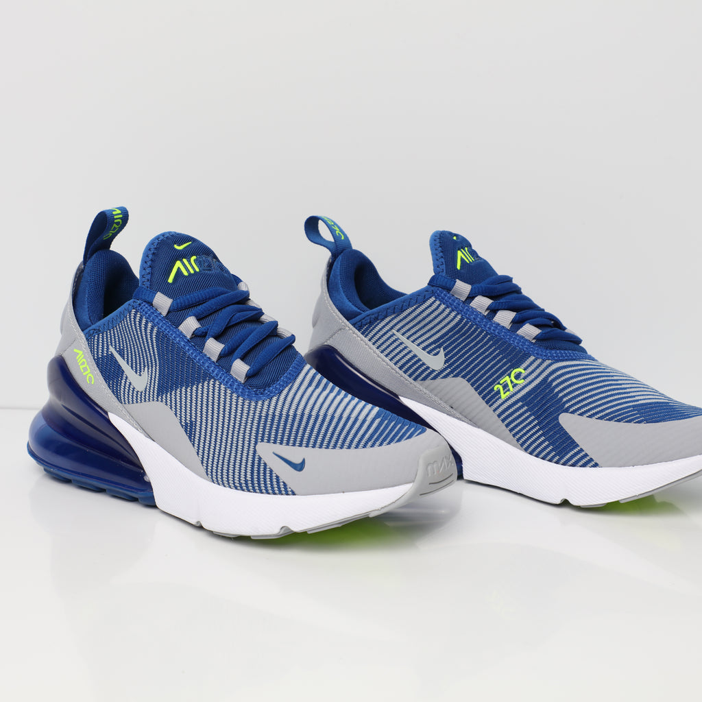 Nike Air Max 270 Jacquard Older Kids' Shoe BlueGreyWhite Nike Air Max 270 Jacquard Older Kids' Shoe BlueGreyWhite