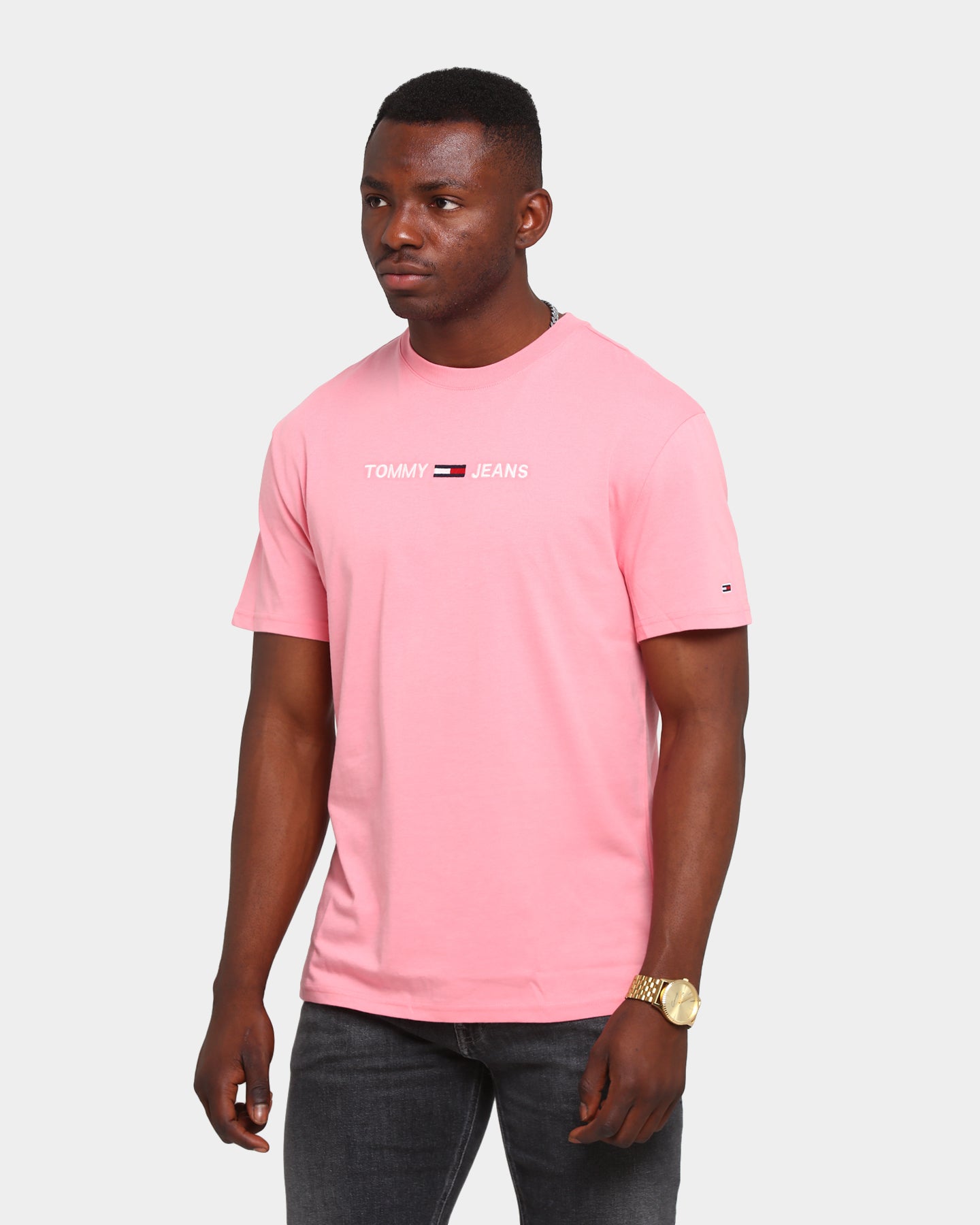 Tommy Jeans Straight Logo T-Shirt Rosey 