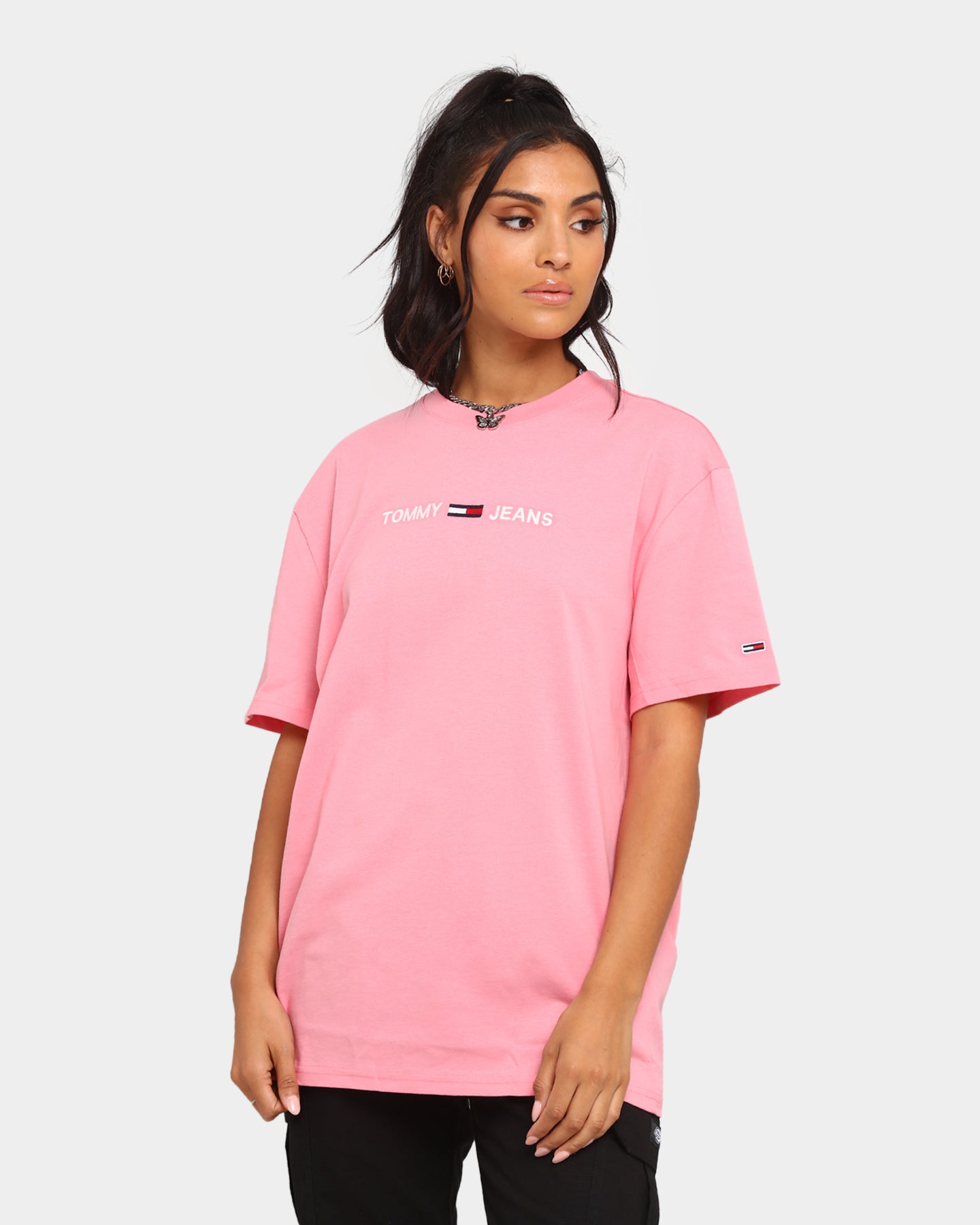 tommy jeans pink t shirt