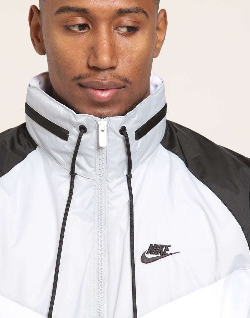 nike windrunner black white grey