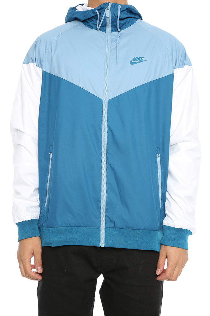 nike windrunner blue and white
