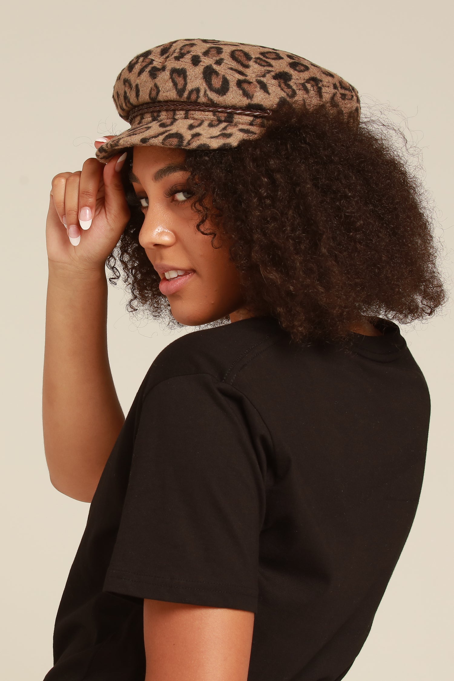 brixton fiddler cap leopard