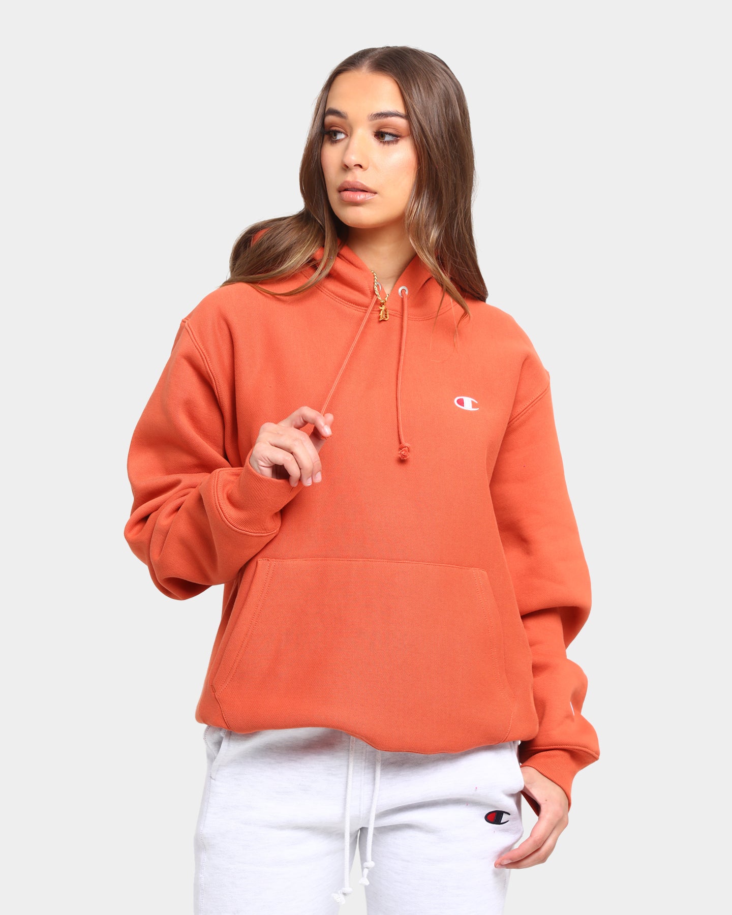 orange champion hoodie