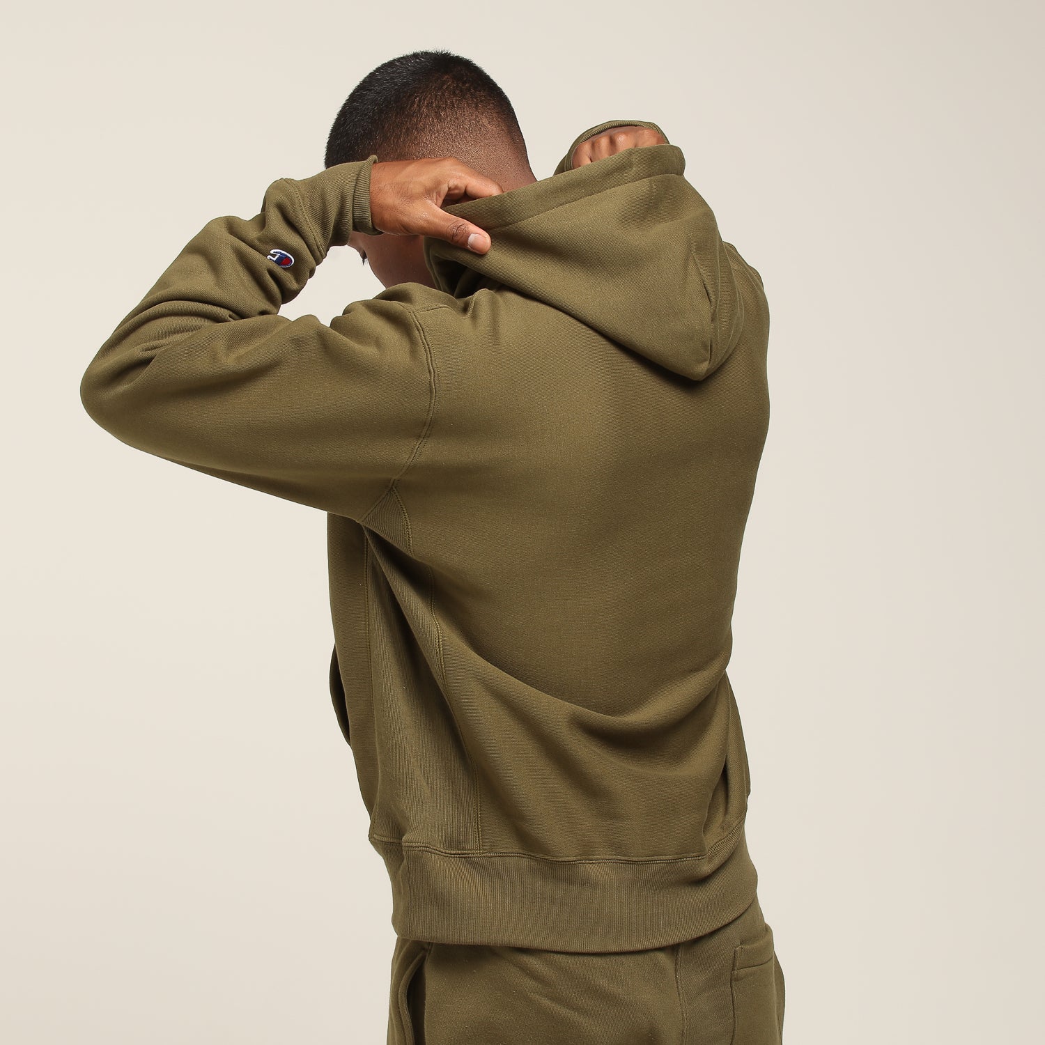 army green champion hoodie