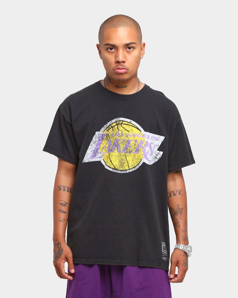 Mitchell & Ness Los Angeles Lakers Oversized Logo Short Sleeve T-Shirt ...