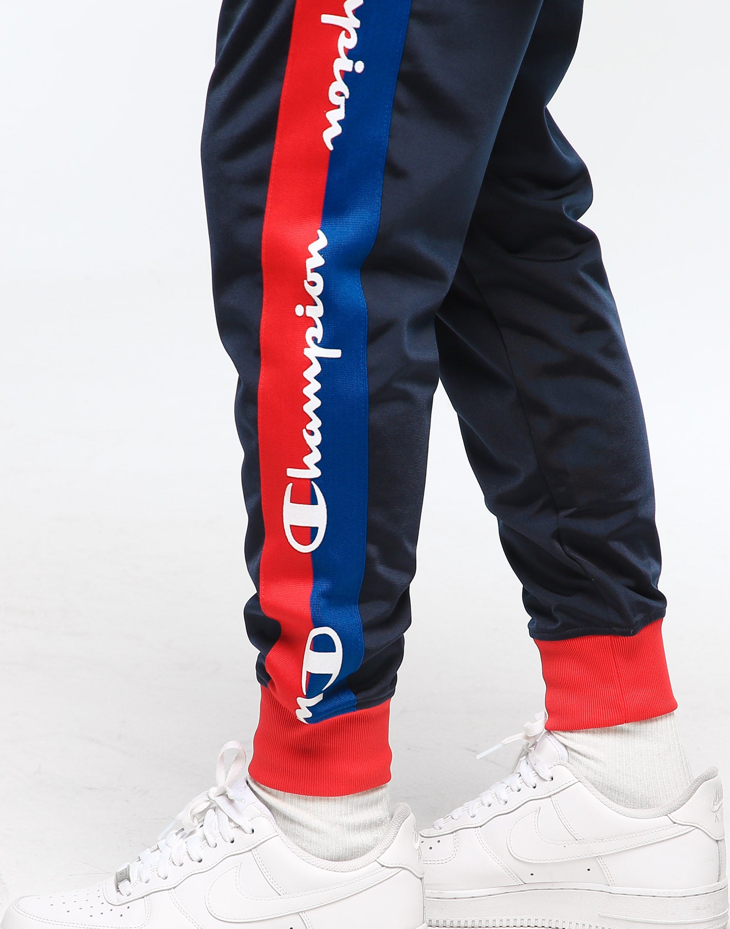navy blue champion track pants