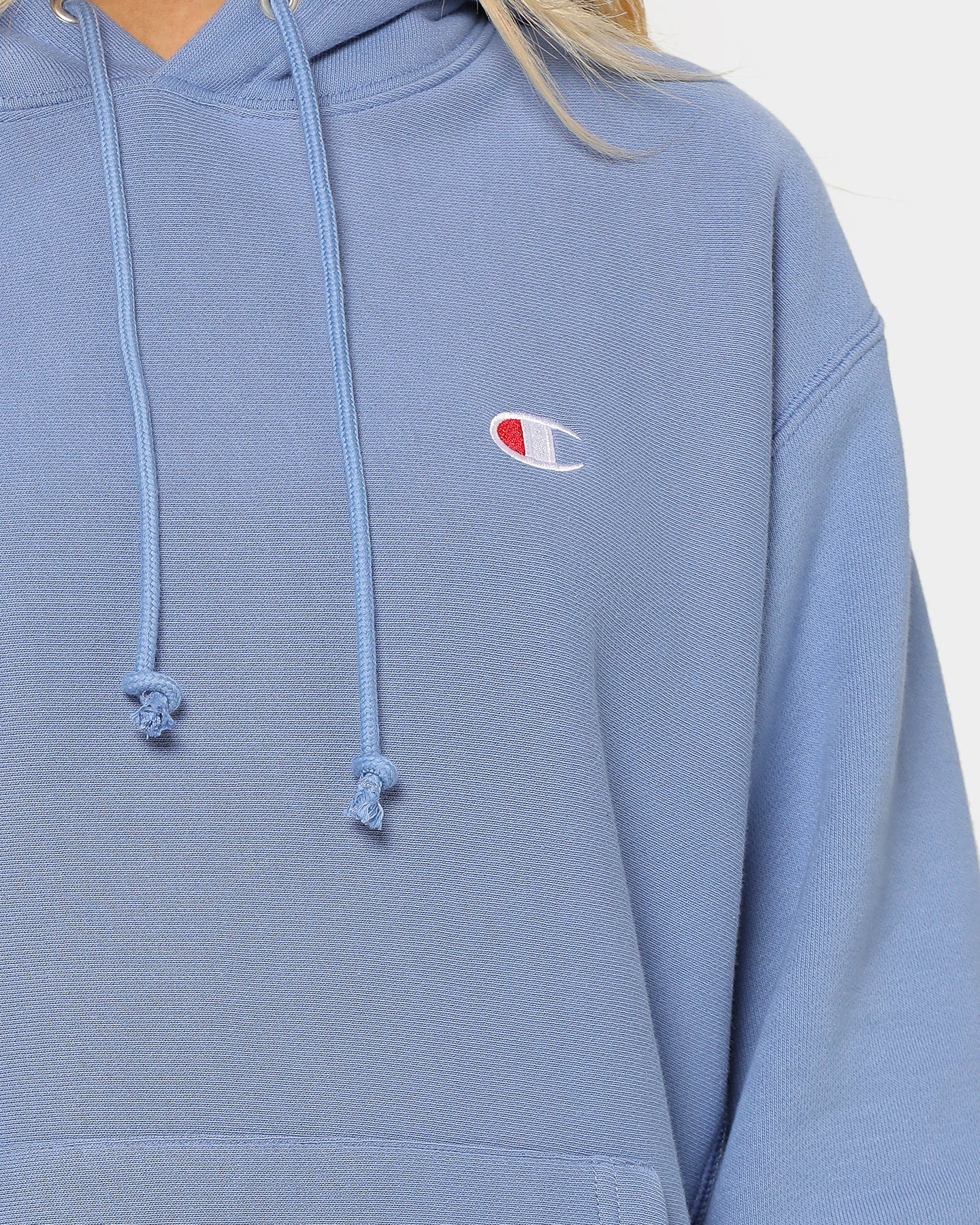 champion reverse weave hoodie frontier blue