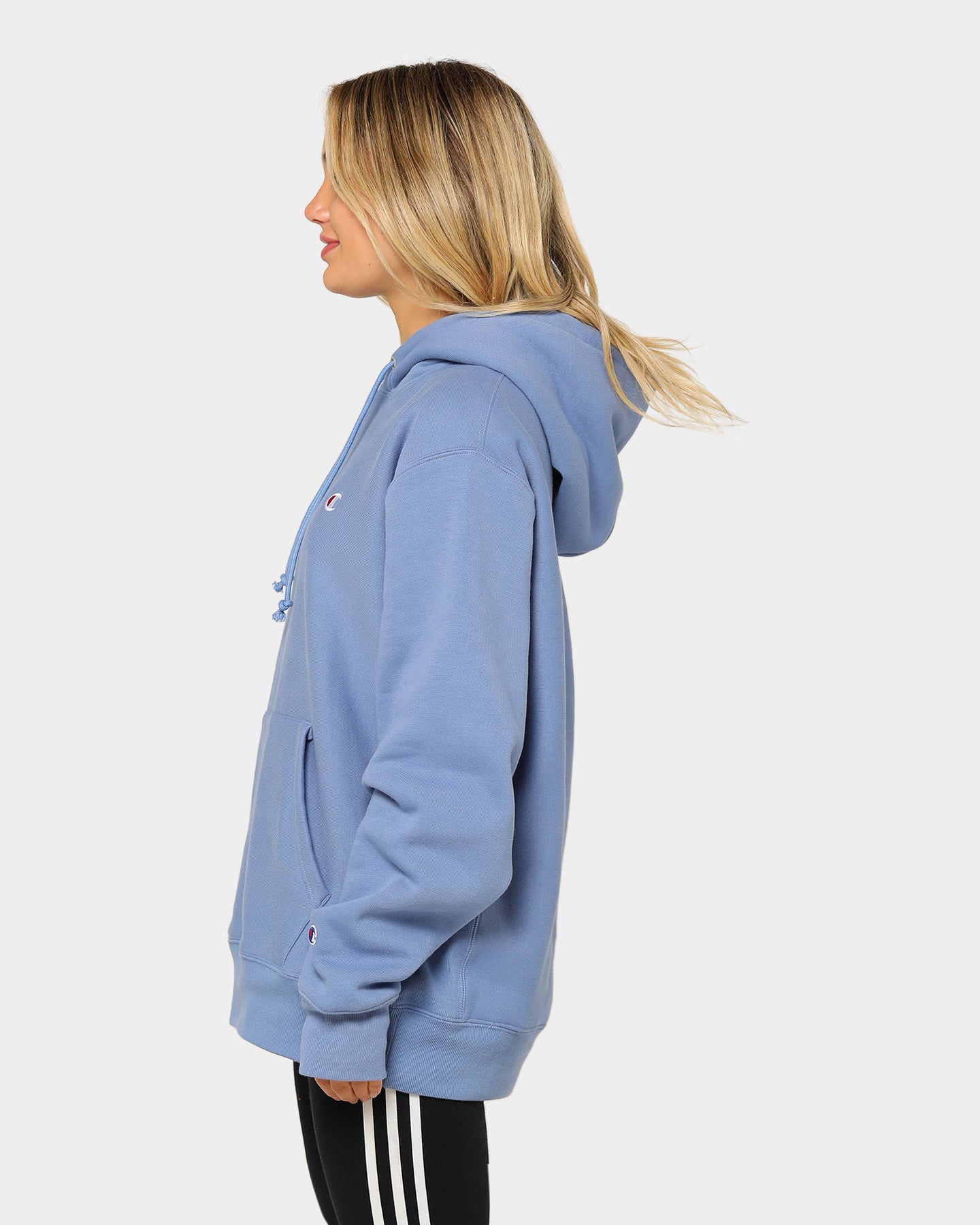 champion reverse weave hoodie frontier blue