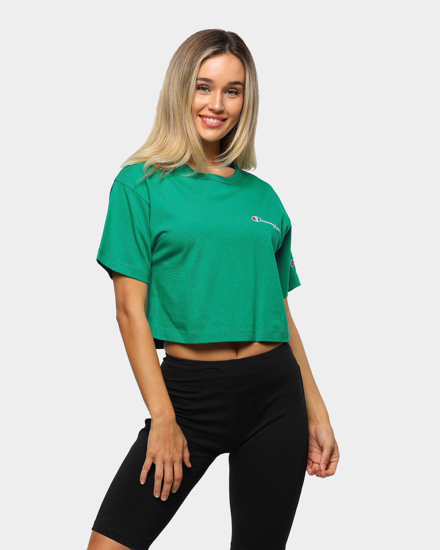 Script Crop T-Shirt Capri Seas Green 
