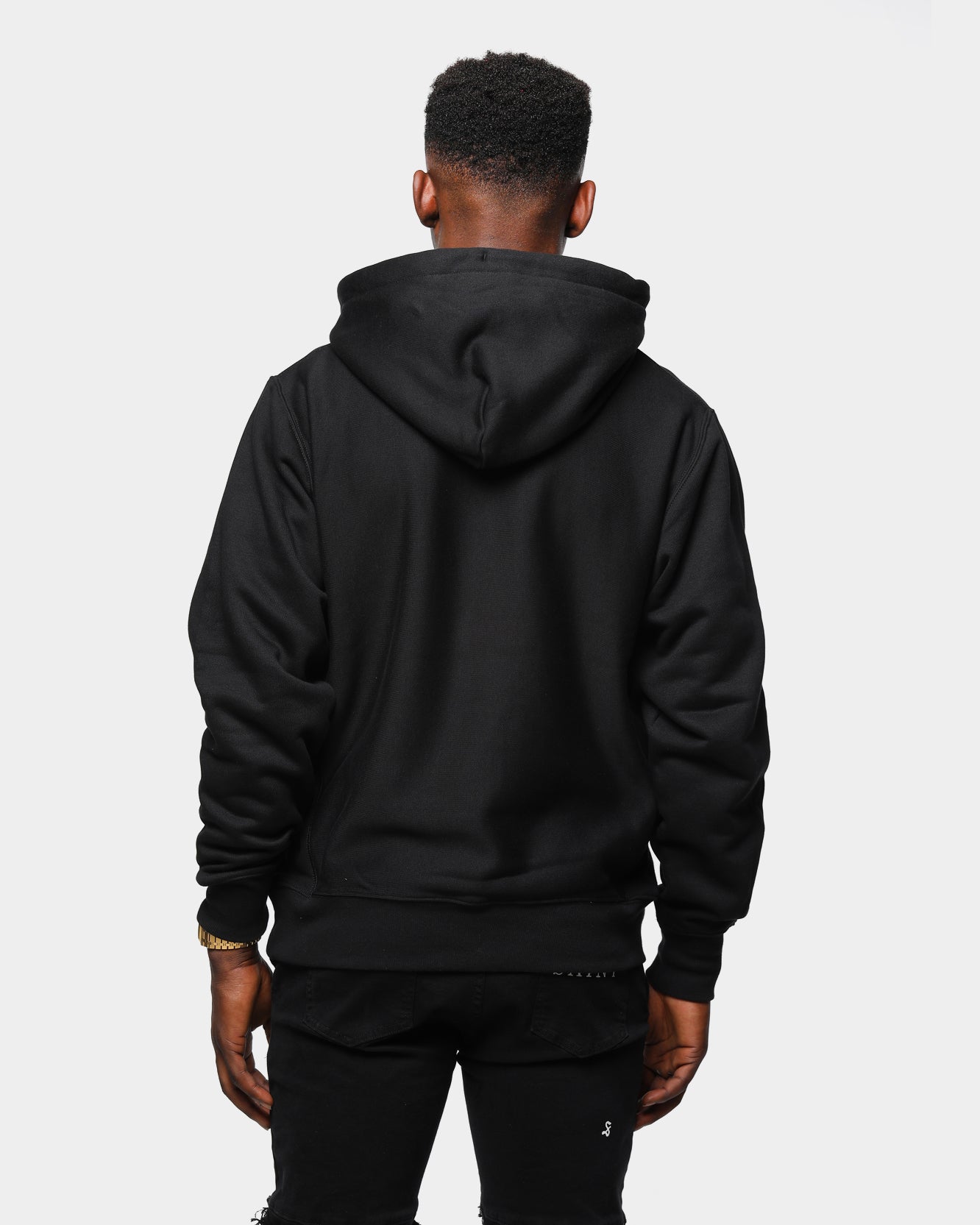 champion script hoodie black gold