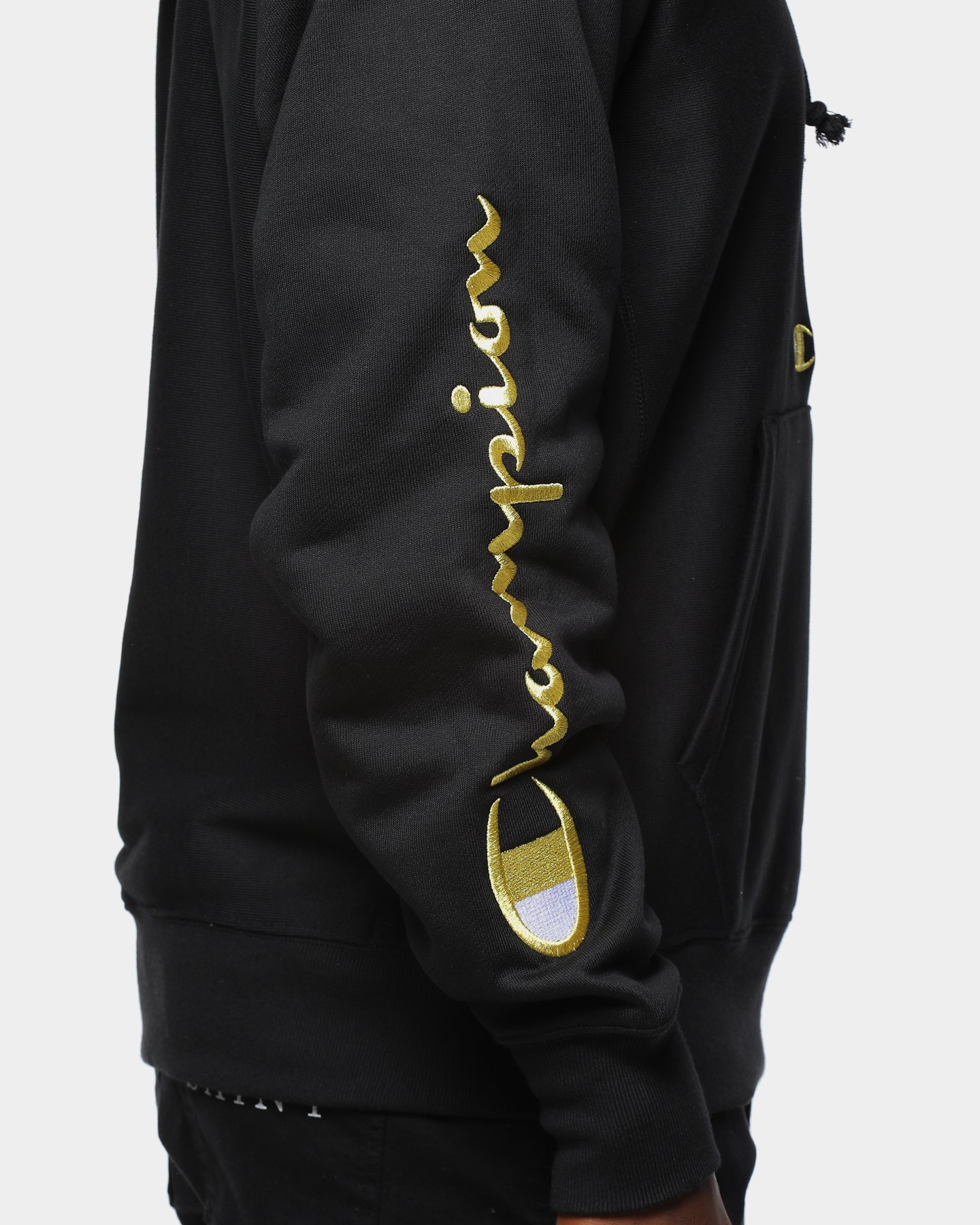 champion sweatshirt black and gold